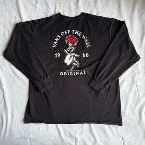 VANS Hanover Rose Off the Wall Black Long Sleeve Shirt Men’s Size XL X-Large